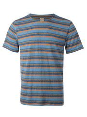 T-shirt-SURF bleu raye-chanvre coton bio-bleu-unisexe-ghost-F2251