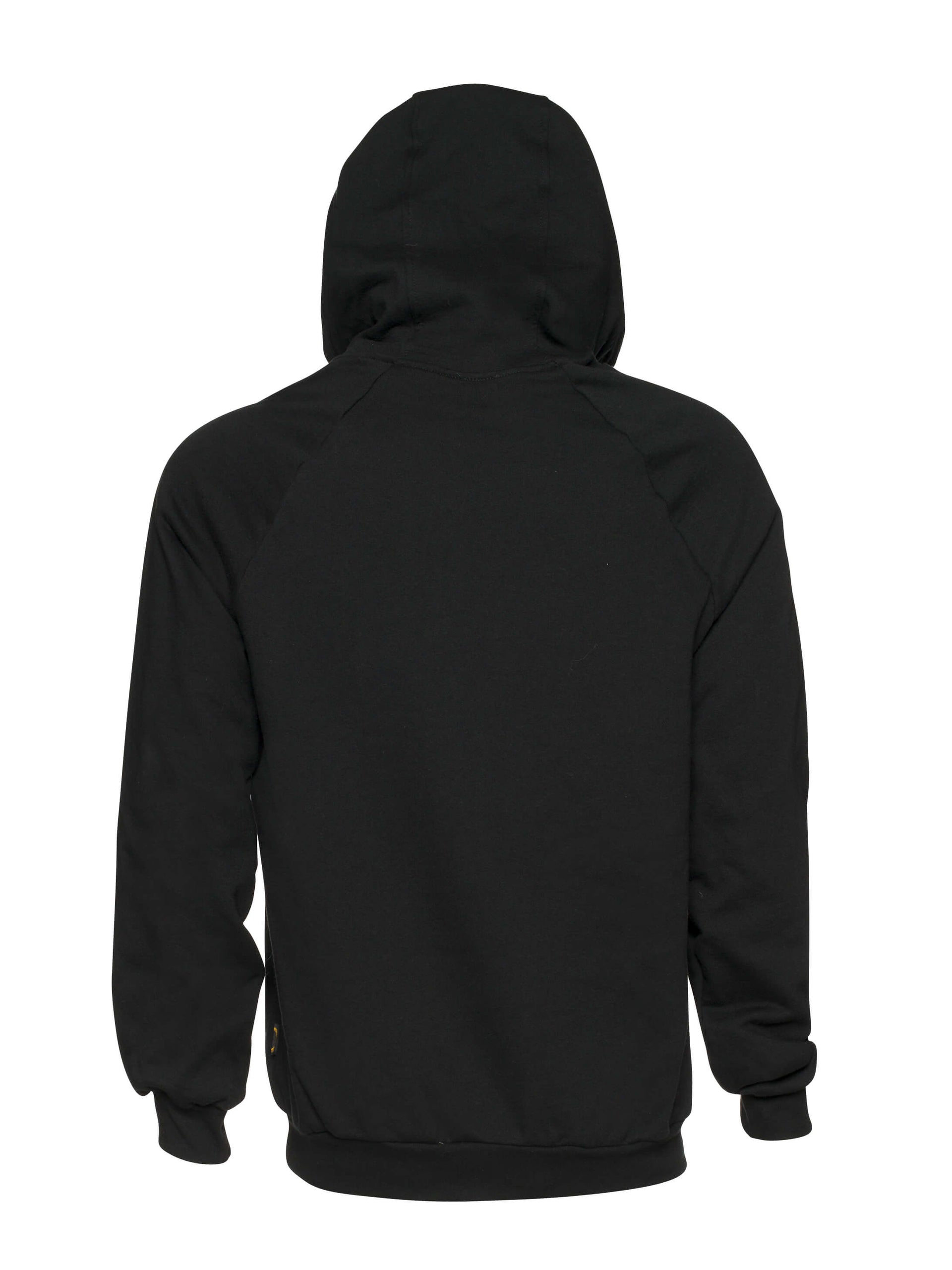 Chandail hoodie-KANGOUROU-coton bio-Noir-Unisexe-ghost dos-FC02