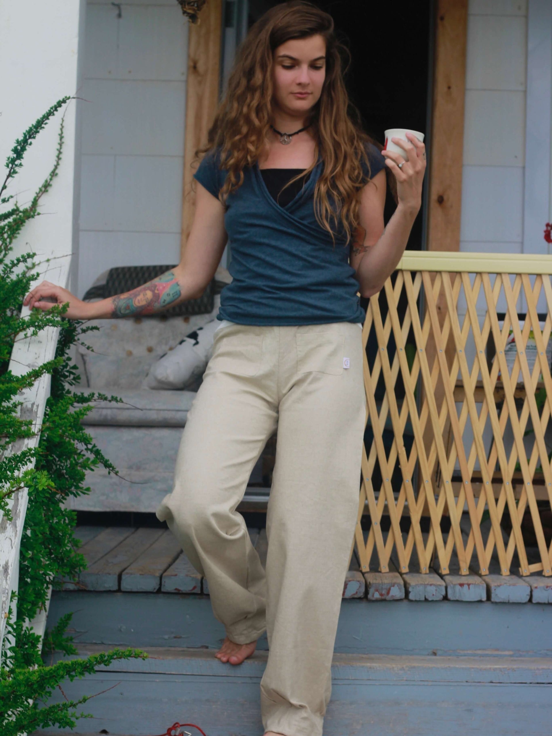 Frëtt Design Pantalon relax RËGGAE en lin - Main Image