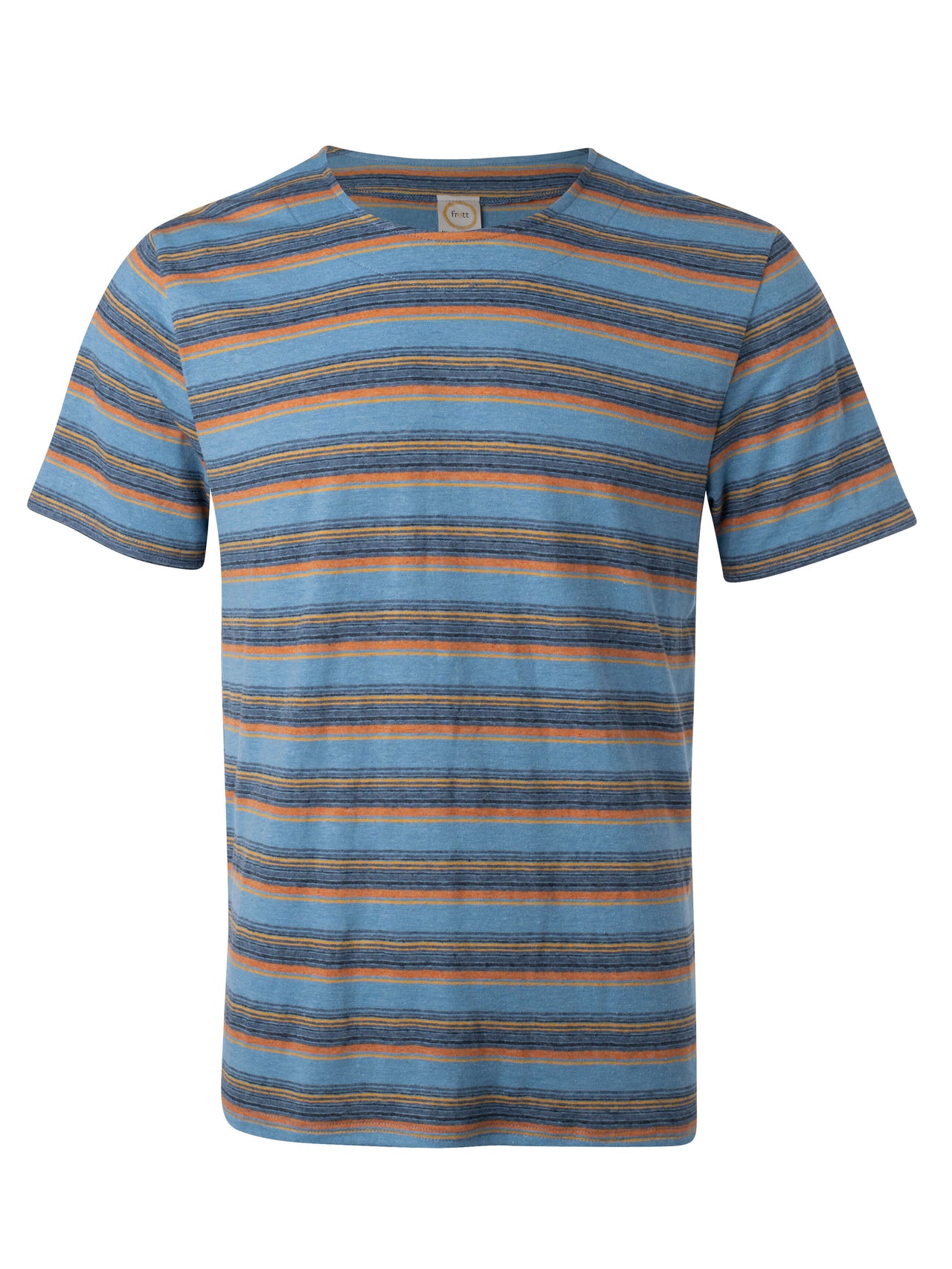 T-shirt-SURF bleu raye-chanvre coton bio-bleu-unisexe-ghost-F2251