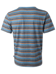 T-shirt-SURF bleu raye-chanvre coton bio-bleu-unisexe-ghost dos-F2251