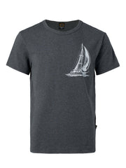 T-shirt-UNISEXE voilier-Coton bio-Charcoal-ghost-FC10