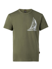 T-shirt-UNISEXE voilier-Coton bio-Kaki-ghost-FC10